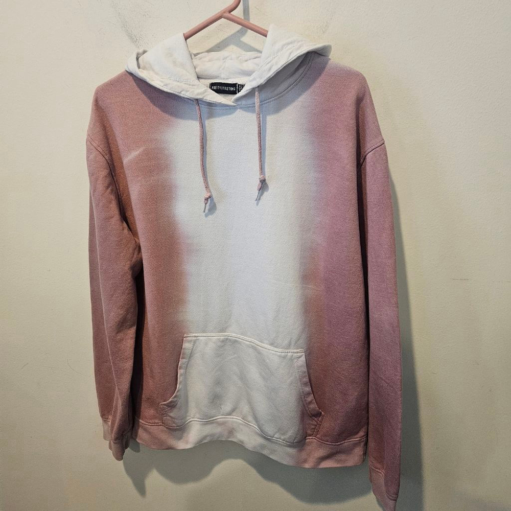 Women's PRETTYLITTLETHING Tie-Dye Hoodie Plus Size 16 Pink and White - Picture 4 of 10